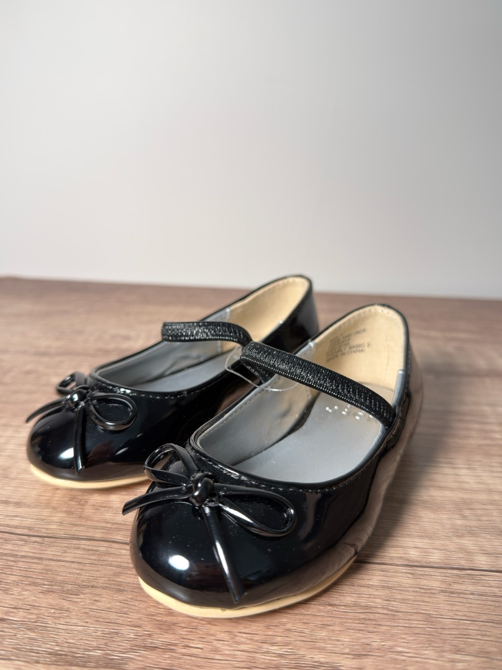 Janie and Jack Patent Bow Ballet Flats Black Toddler Size 7 Girl Shoes Retail$59